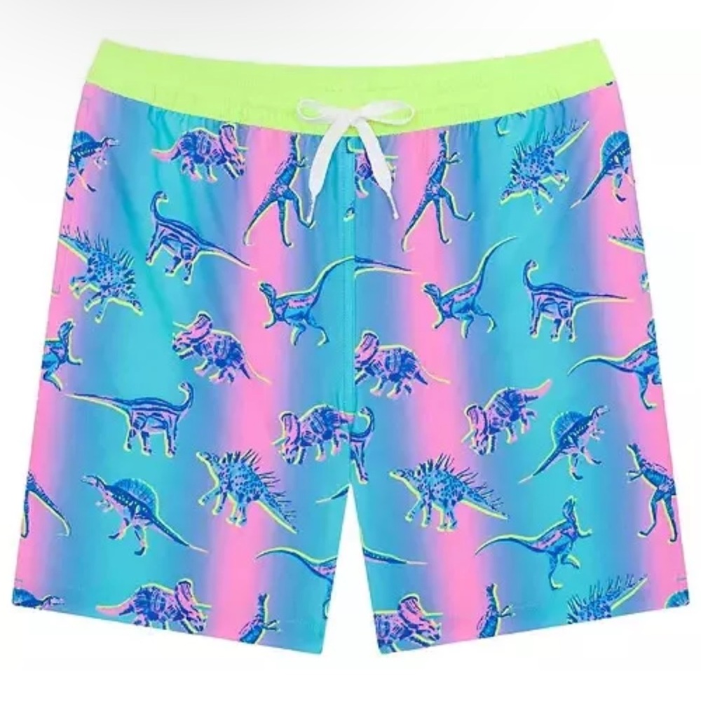 chubbies Boys' Magic Print Swim Trunks Mesh liner Colorful Size XL Dino Pockets